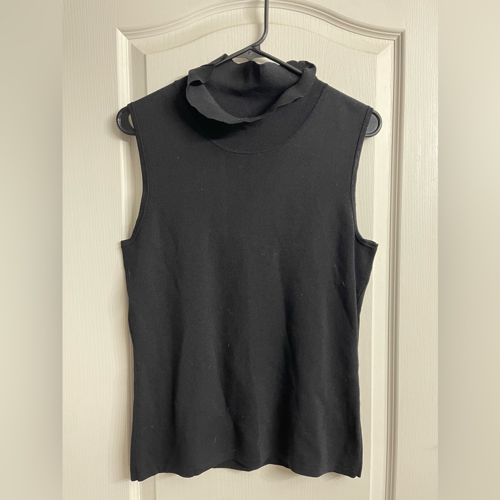 Vintage Liz Claiborne Black Sleeveless Blouse size Large